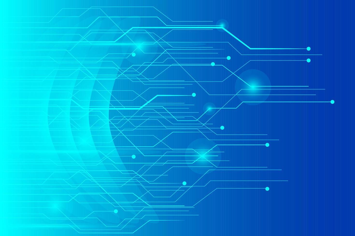 Glowing blue circuit lines diagram technology background vector