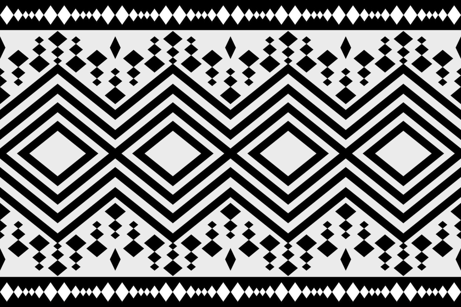 diseño de patrones sin fisuras étnicos geométricos en blanco y negro para papel tapiz, fondo, tela, cortina, alfombra, ropa e ilustración vectorial de envoltura. vector
