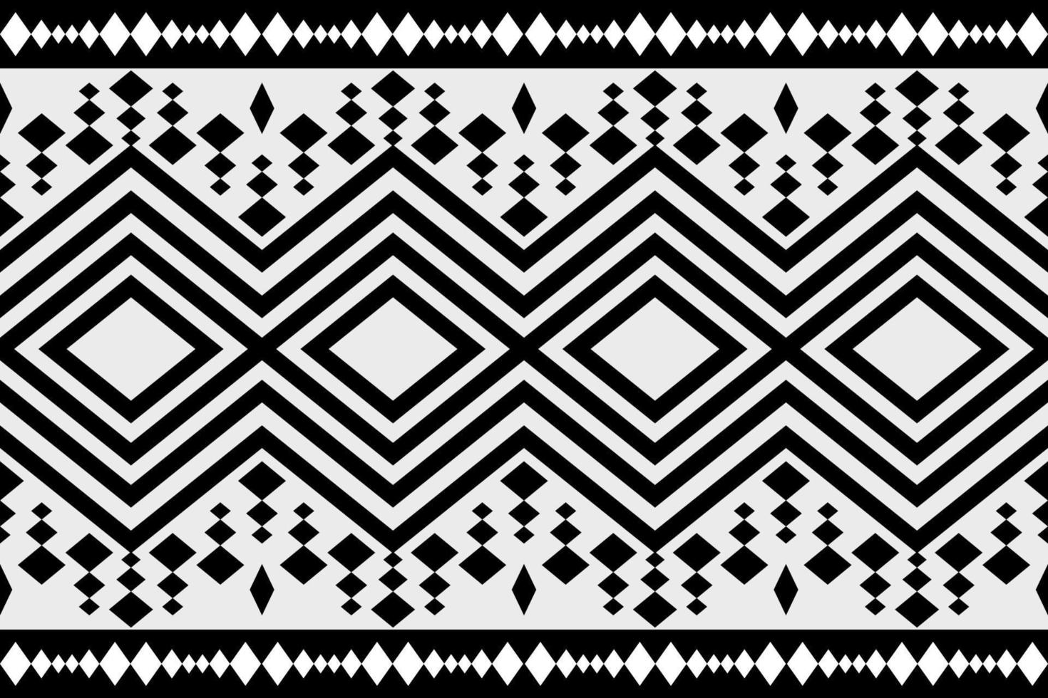 Black and white geometric ethnic seamless pattern design for wallpaper, background, fabric, curtain, carpet, clothing, and wrapping vector illustration.