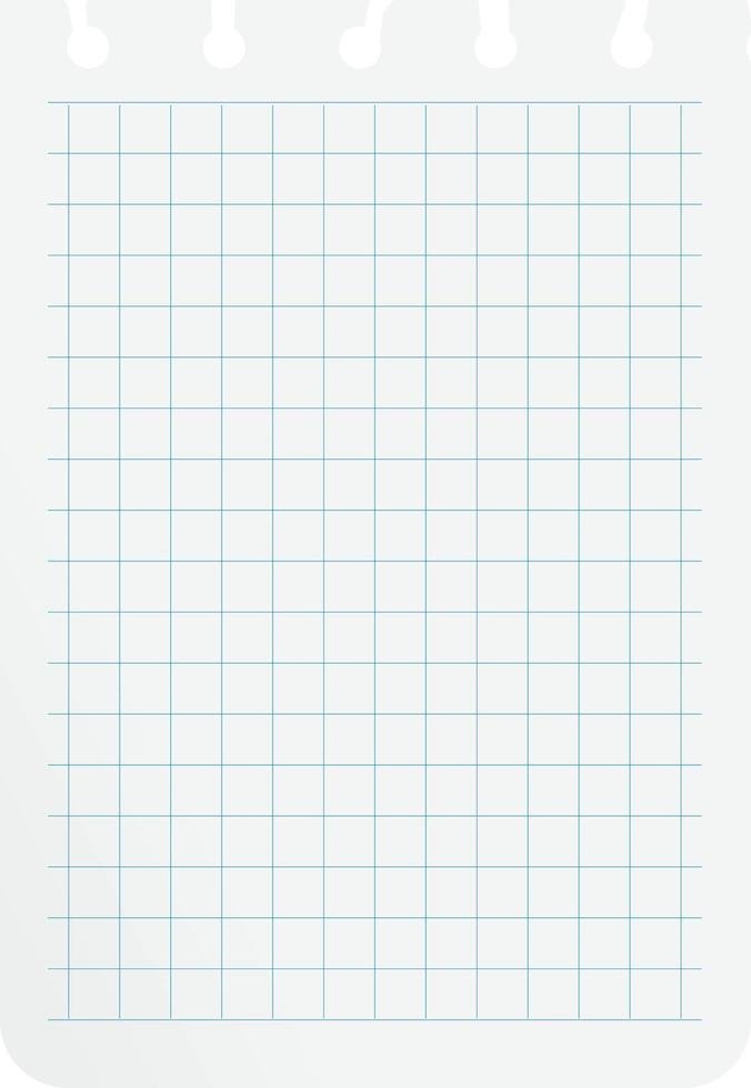 Sheet from a notepad in a cage. vector