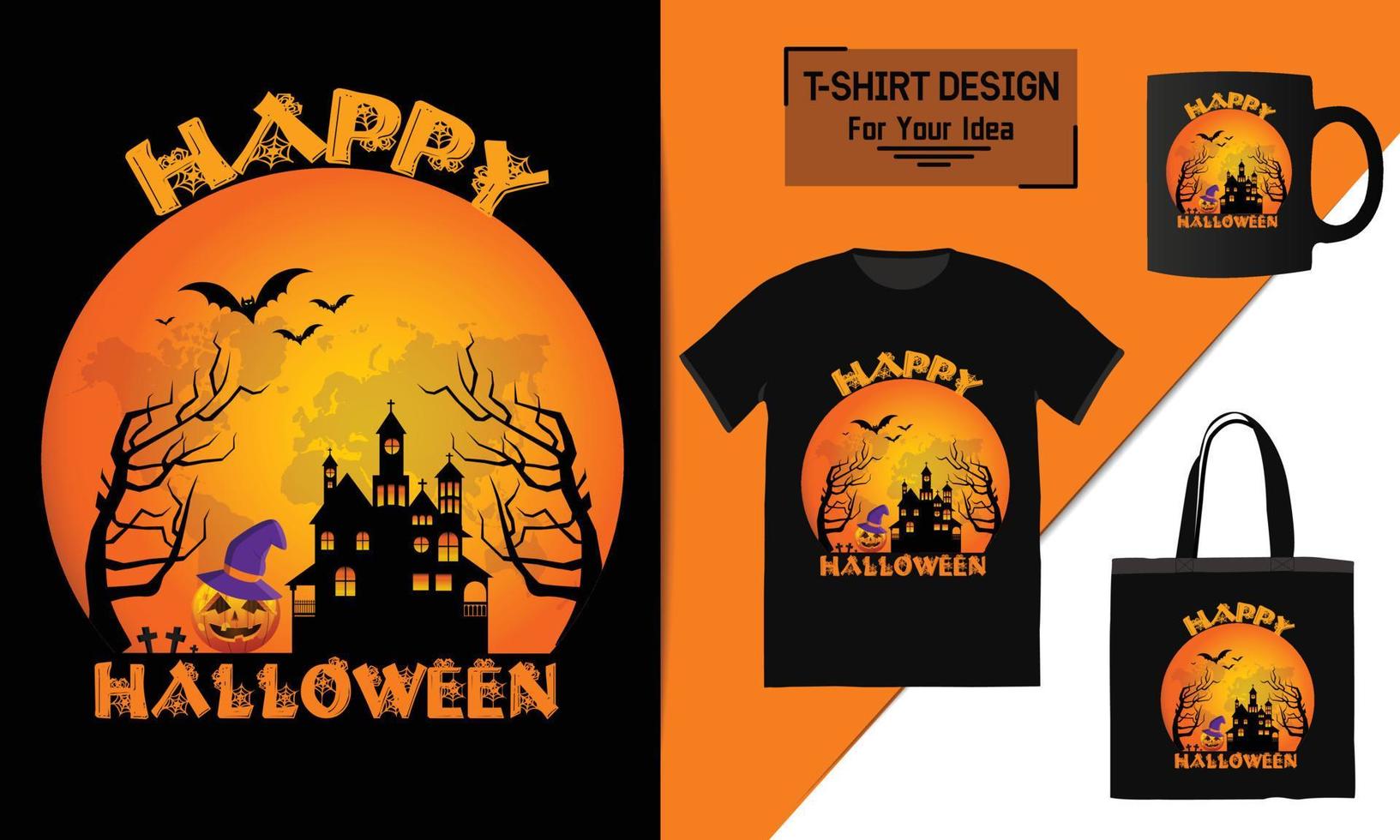 Happy Halloween t-shirt design vector