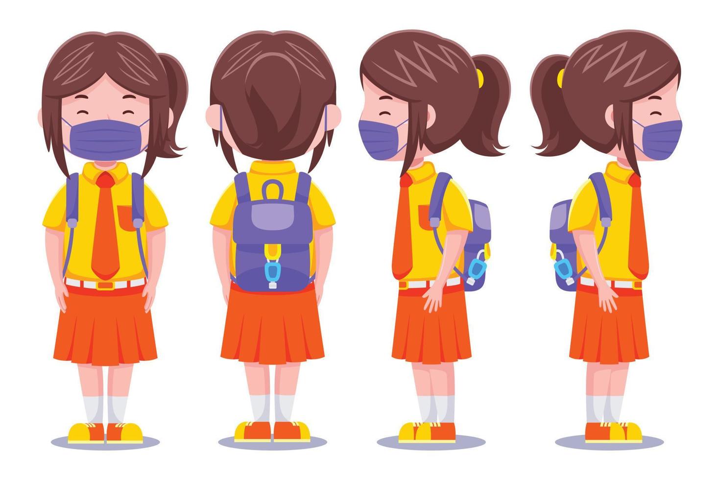 Kids Student Vector Art Illustration
