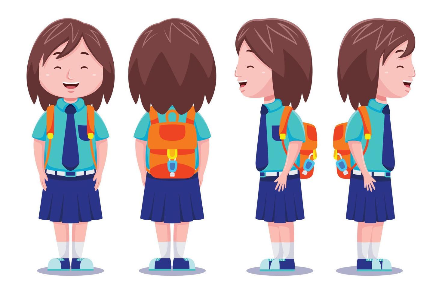 Kids Student Vector Art Illustration