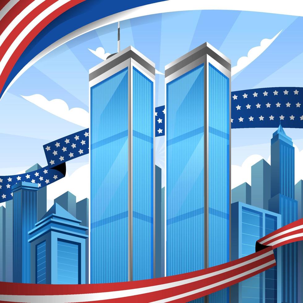 Commemoration of Twin Tower World Trade Center vector