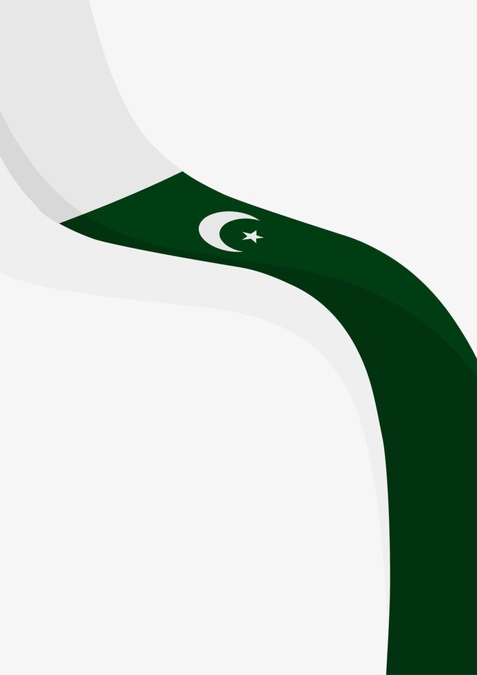 fondo blanco en blanco con la bandera de pakistán para la plantilla de diseño del día importante de pakistán vector