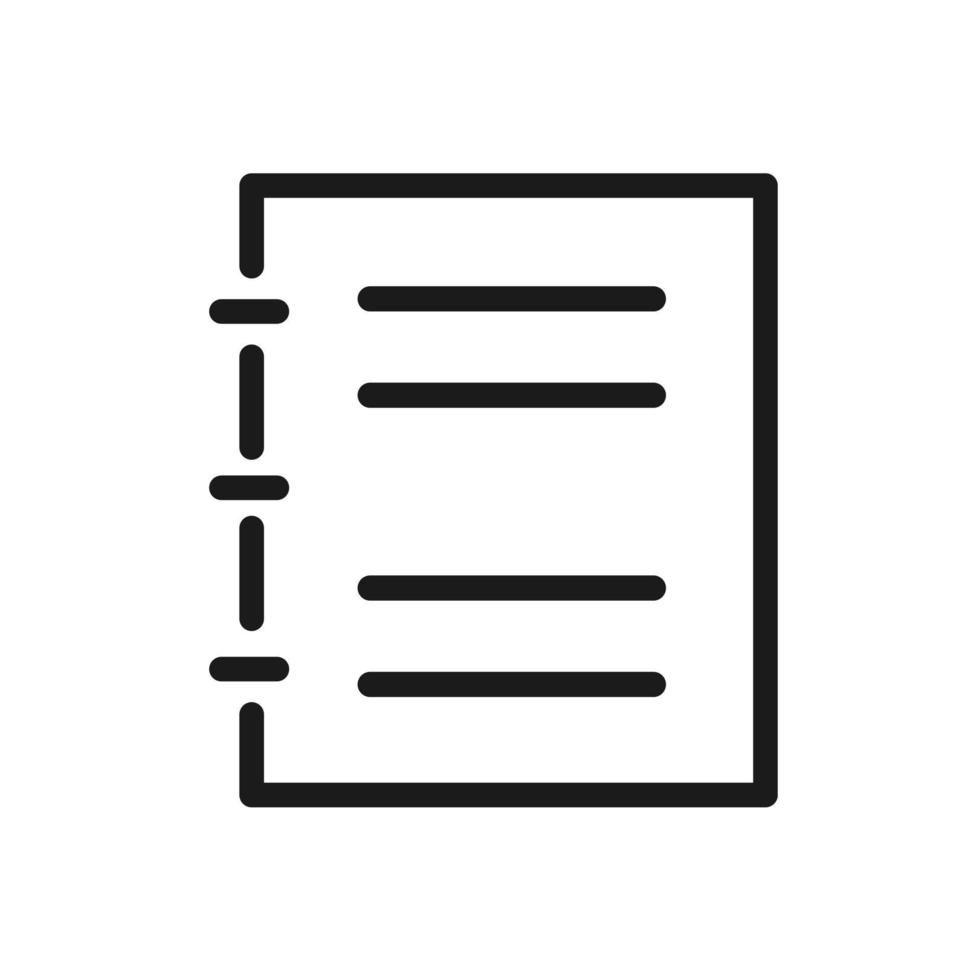 notebook outline icon for ui, mobile app, website with simple and modern design vector