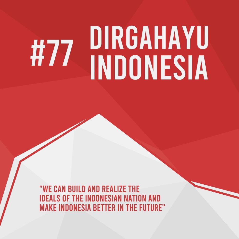 red and white poster template for indonesian independence day on august 17 vector