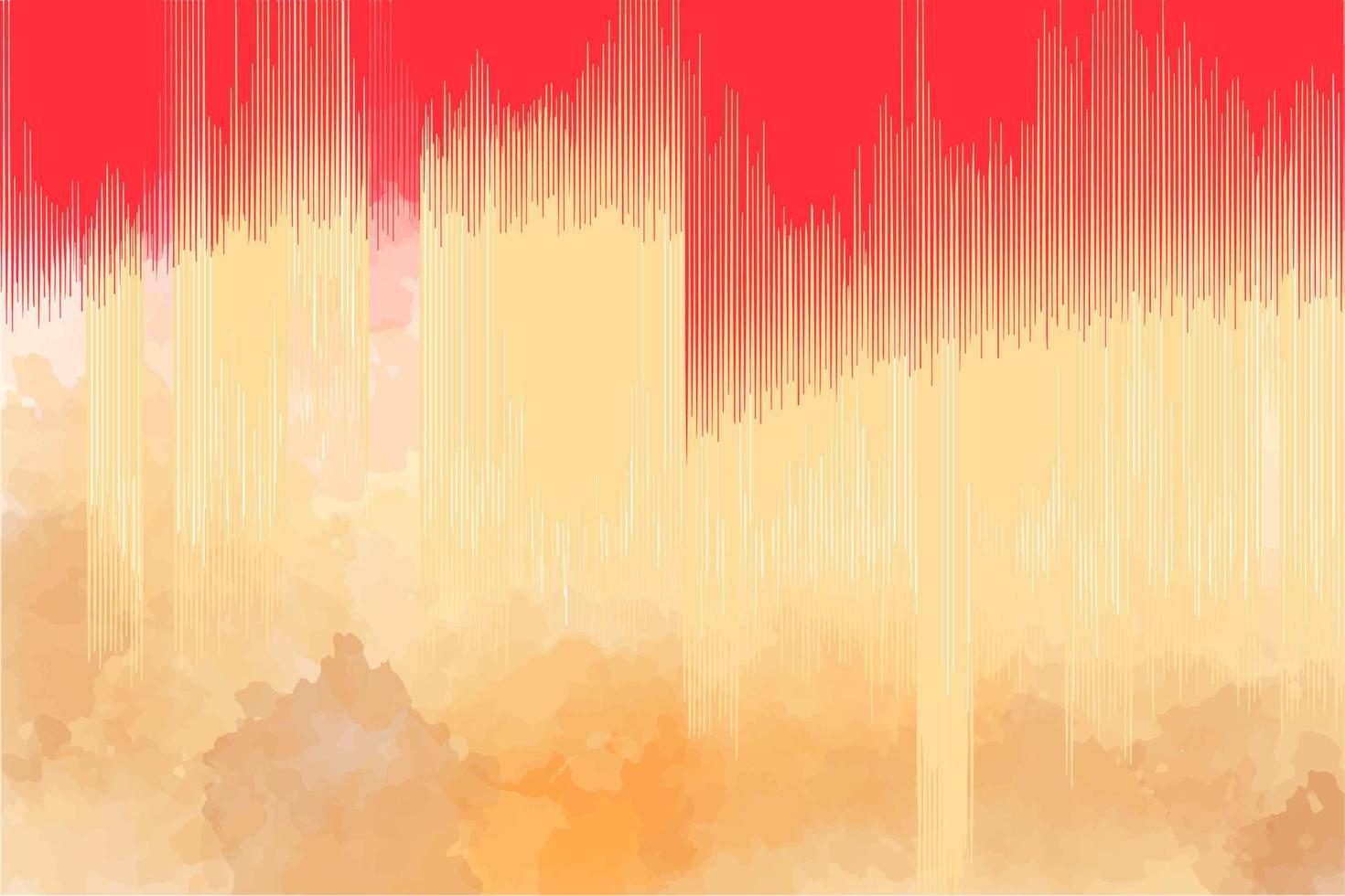 Watercolor music background, with geometric stripes, in red and beige colors, color lines, art, background for a banner vector
