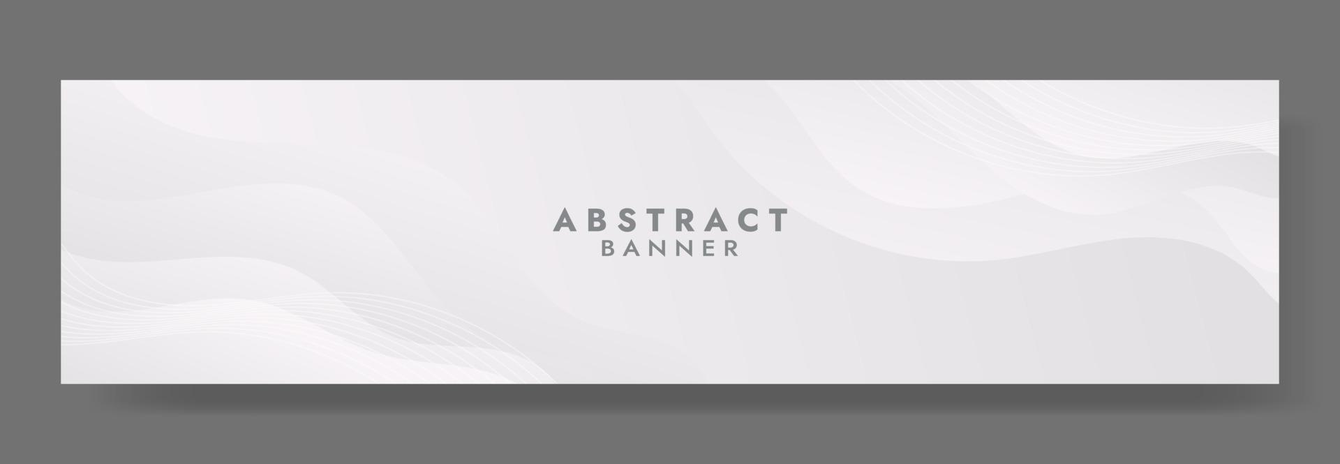 Abstract White Fluid Wave Banner Template vector