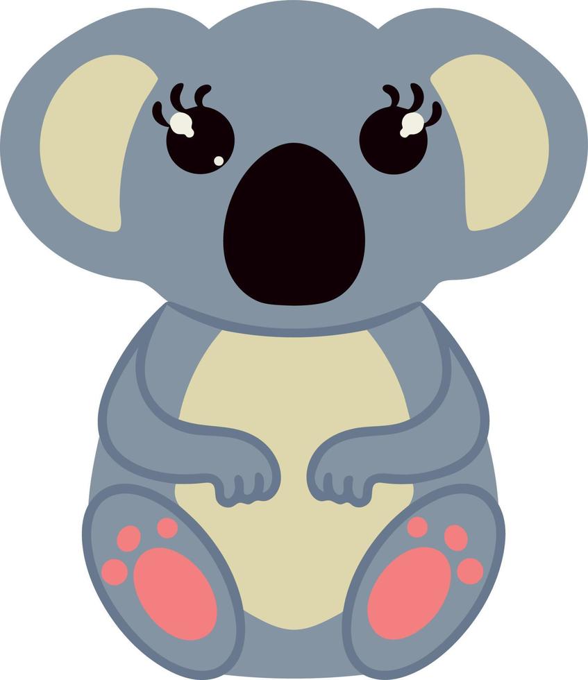 adorable koala sentado sobre fondo blanco. ilustración vectorial elemento de diseño para el diseño de varios carteles de sitios de ropa de papelería vector