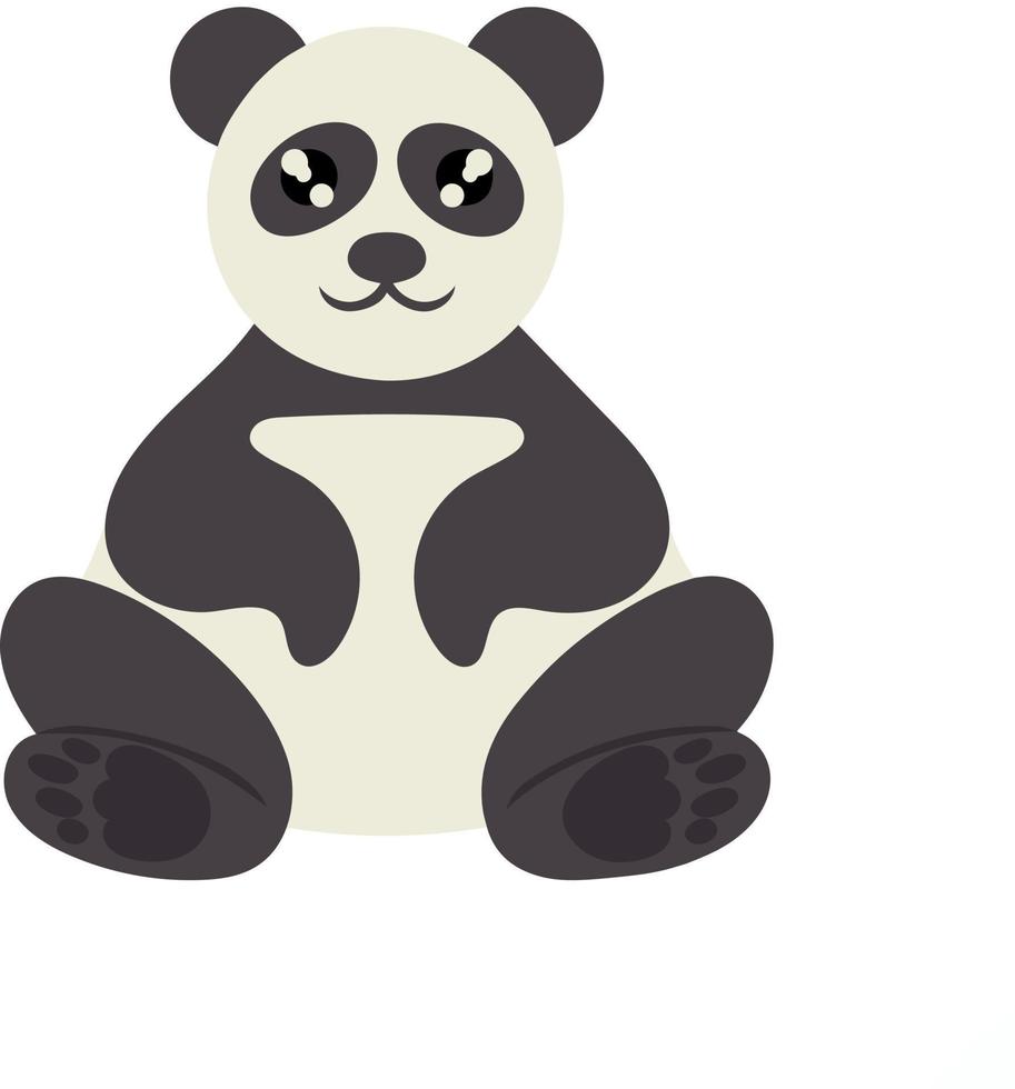 Black and white cute panda isolated on white background. Image can be ...