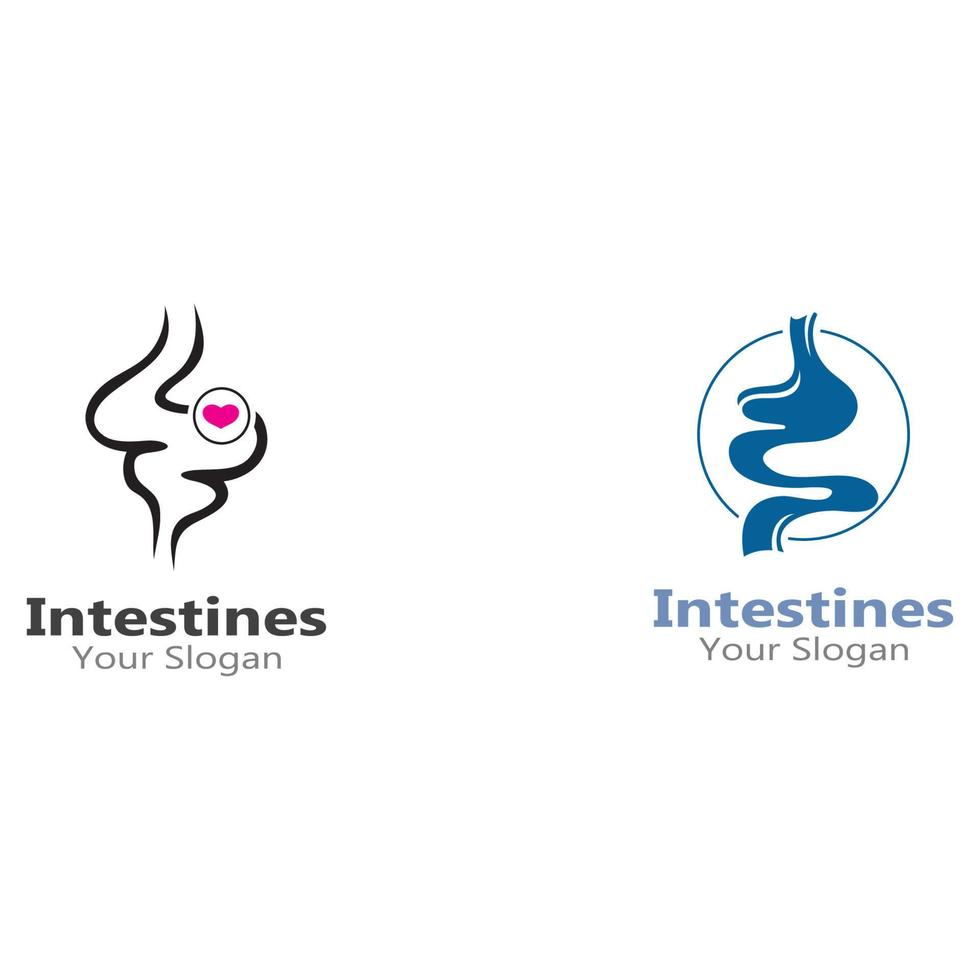 intestino humano logo colecciones digestión órgano médico diseño vector