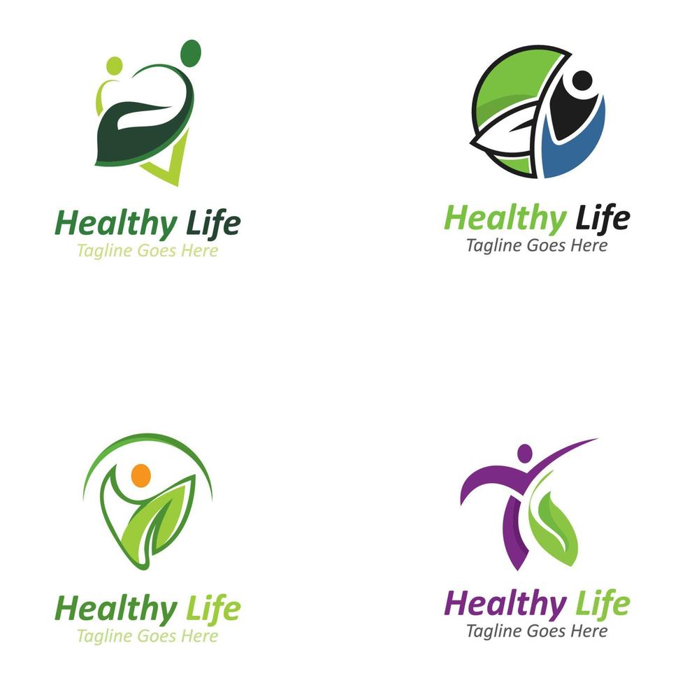 Wellness people logo design template healthy care concept vector