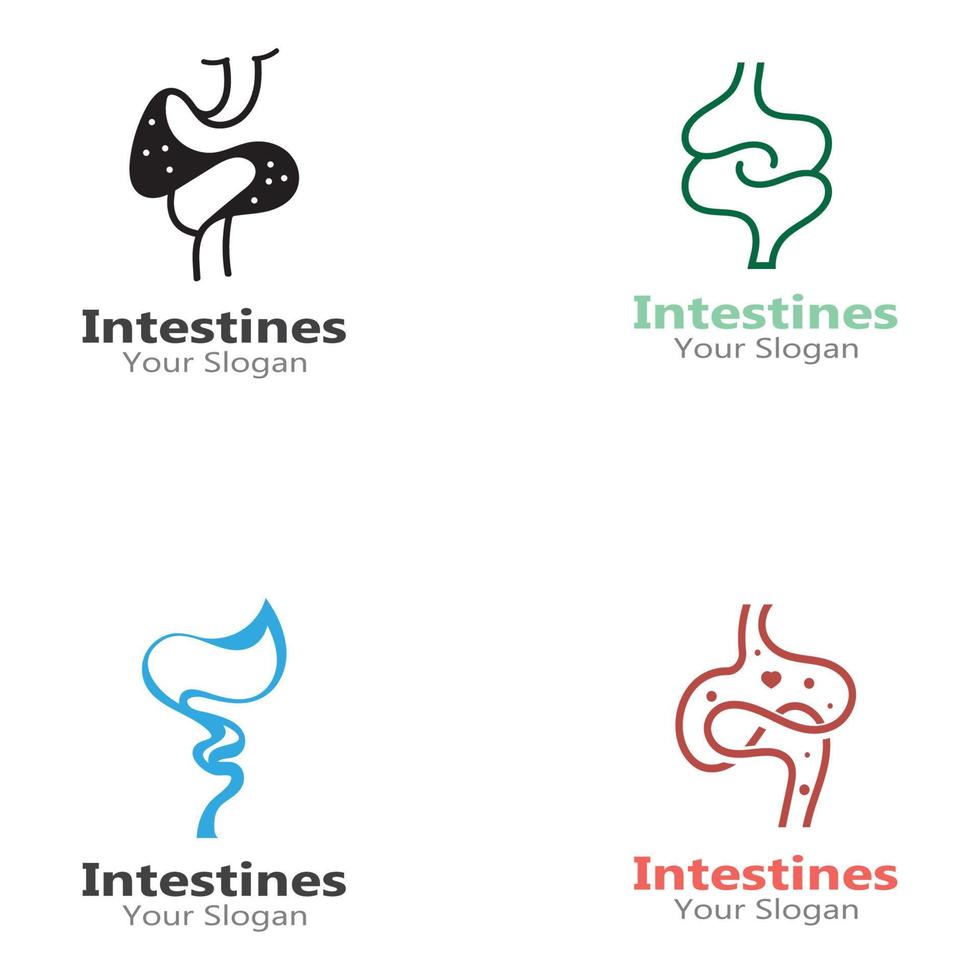 intestino humano logo colecciones digestión órgano diseño médico vector