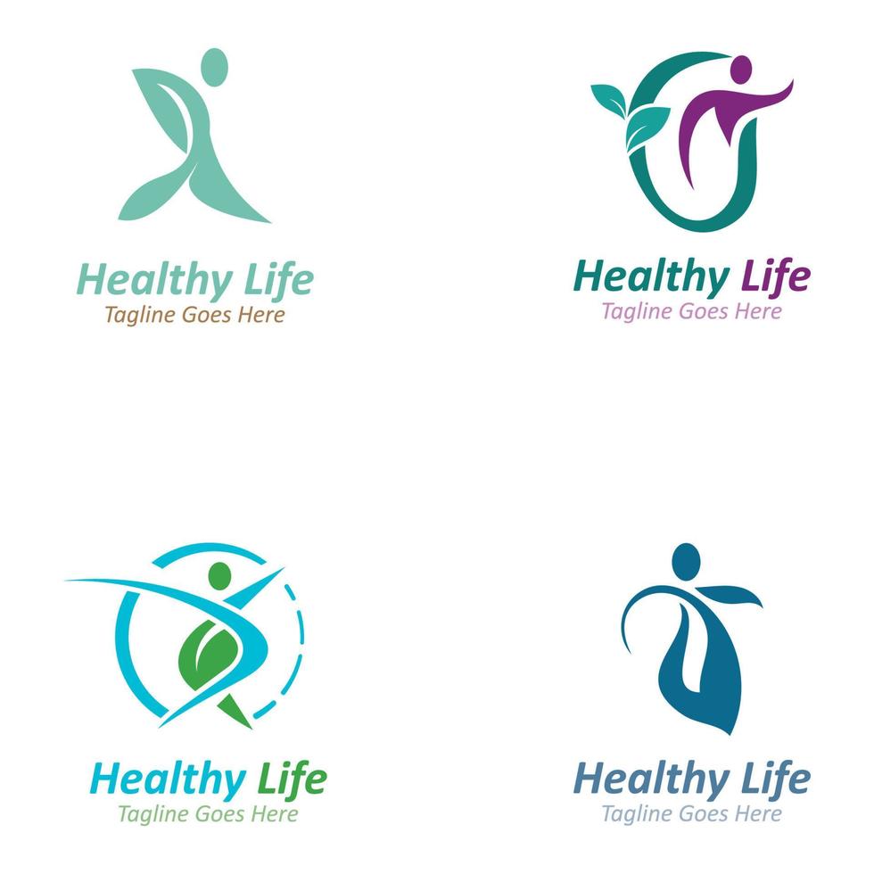 Wellness people logo design template healthy care concept vector