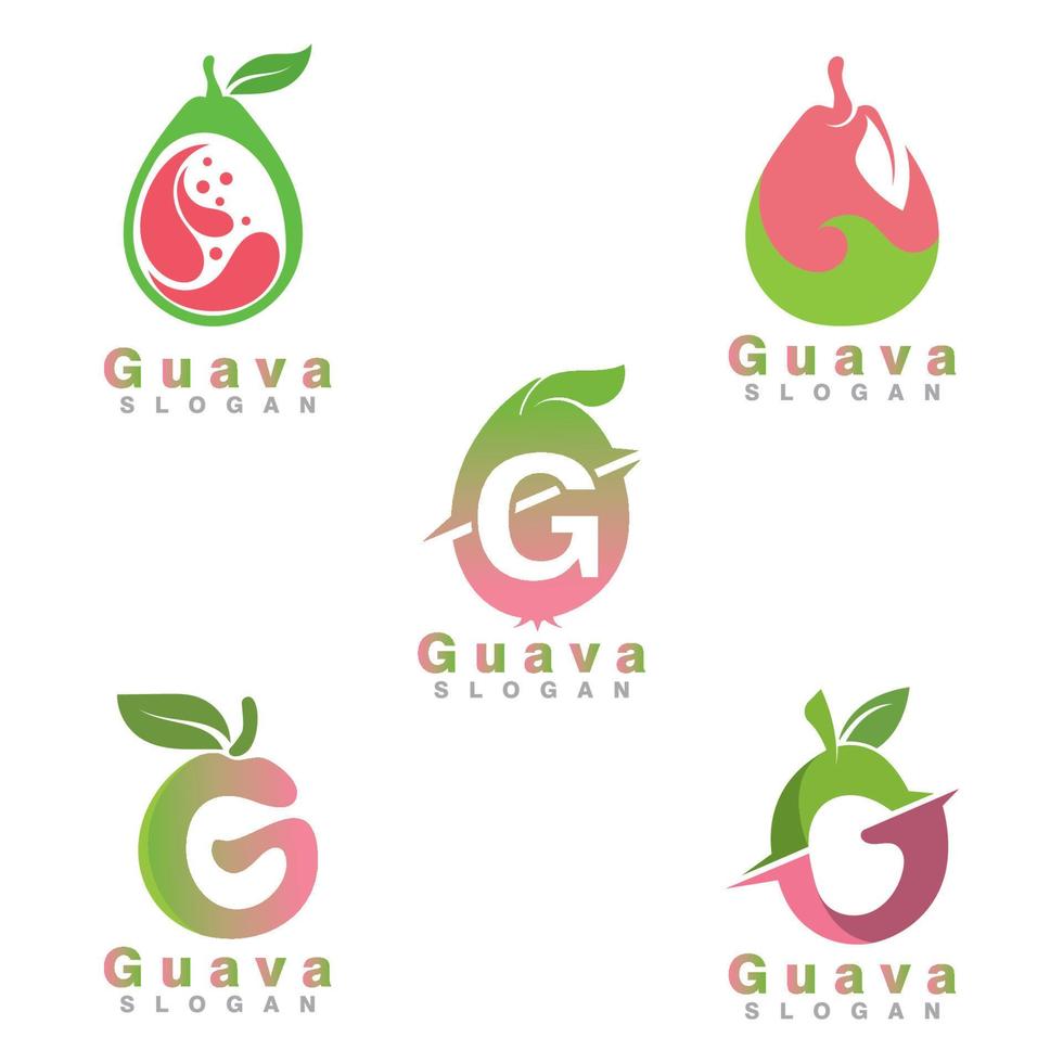 Guava fruit logo design simple and modern template vector