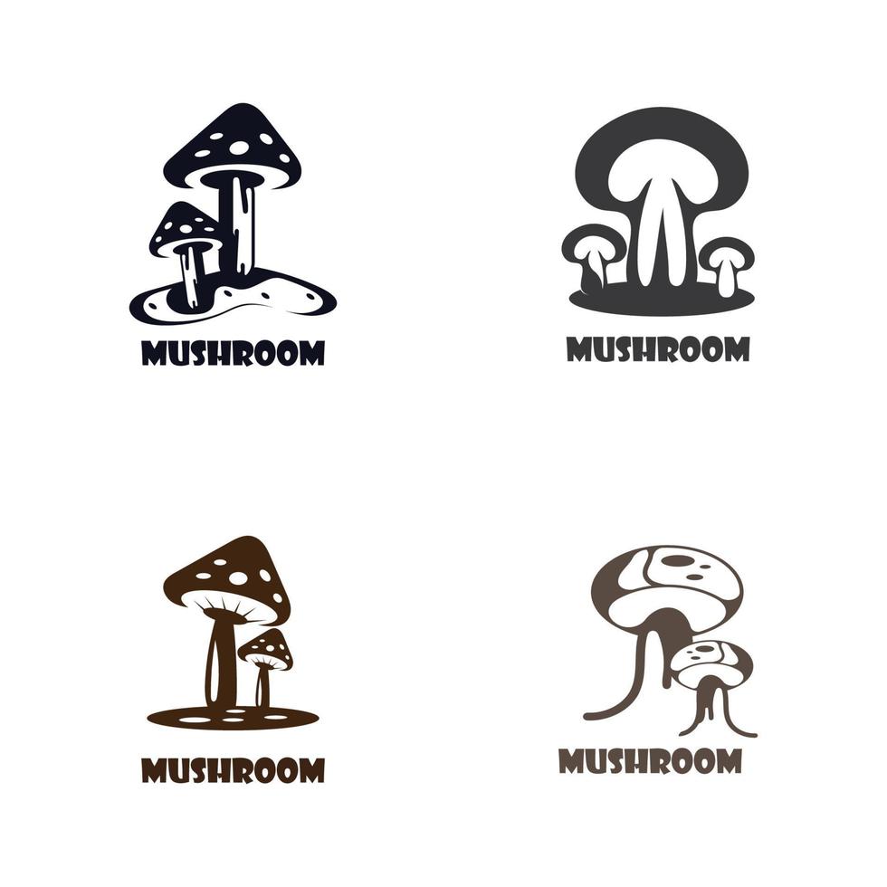 Mushroom logo modern and simple stamp style. Nature or food vector