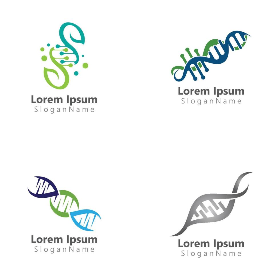 DNA Helix icon logo template human genetic vector Simple vector