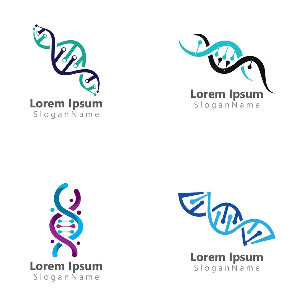 DNA Helix icon logo template human genetic vector Simple vector