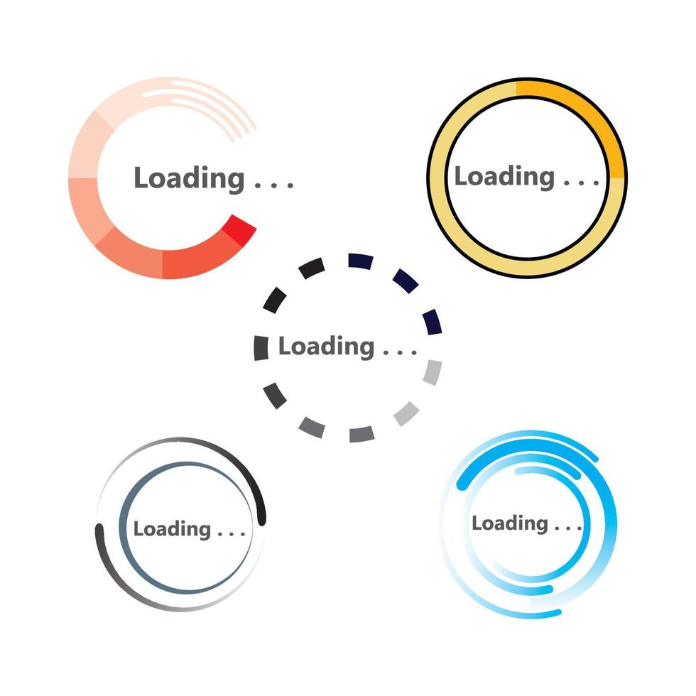 striped loading circle flat style icon design, Progress upload interface vector