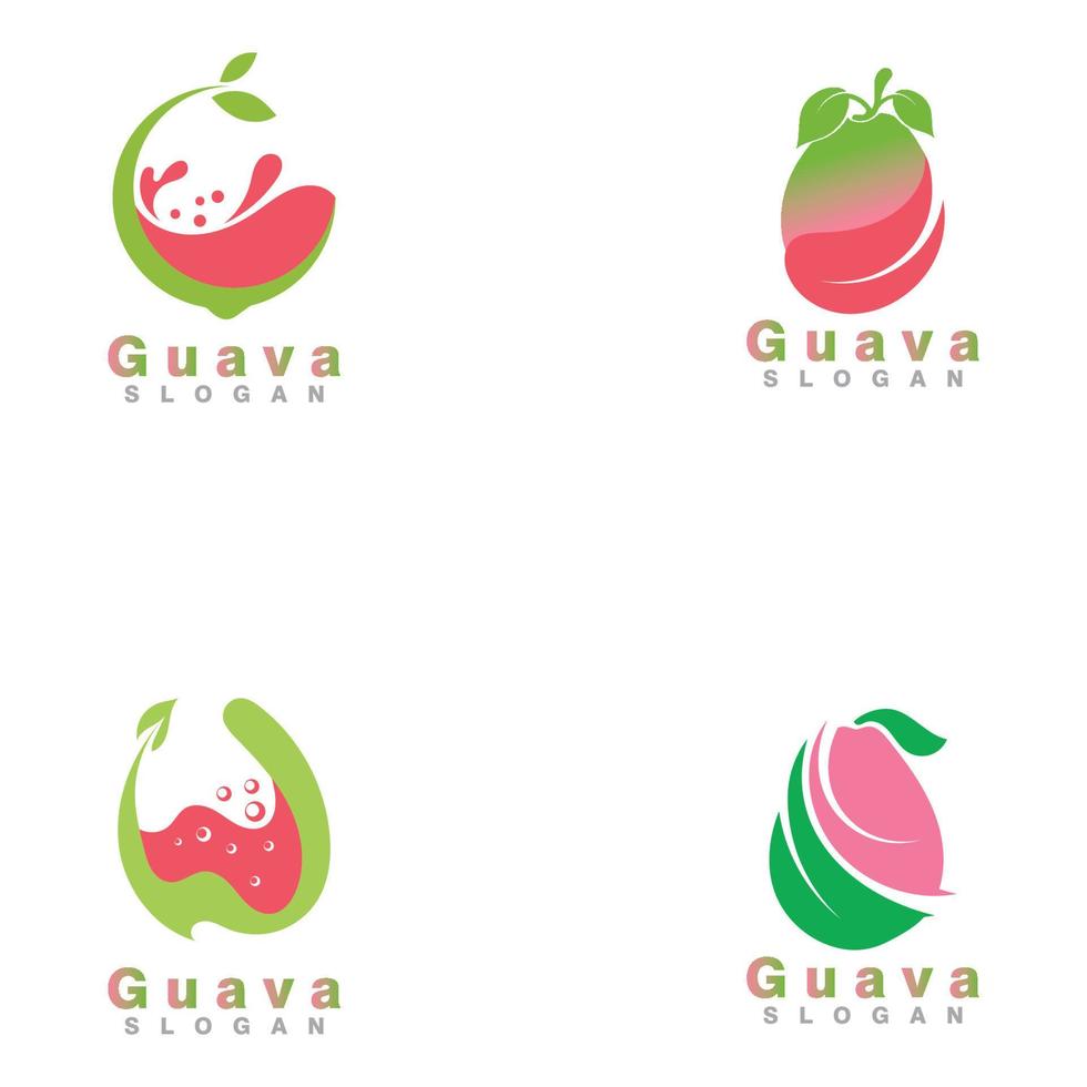 diseño de logotipo de fruta de guayaba vector de plantilla simple y moderno