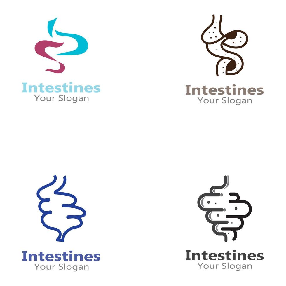 intestino humano logo colecciones digestión órgano diseño médico vector