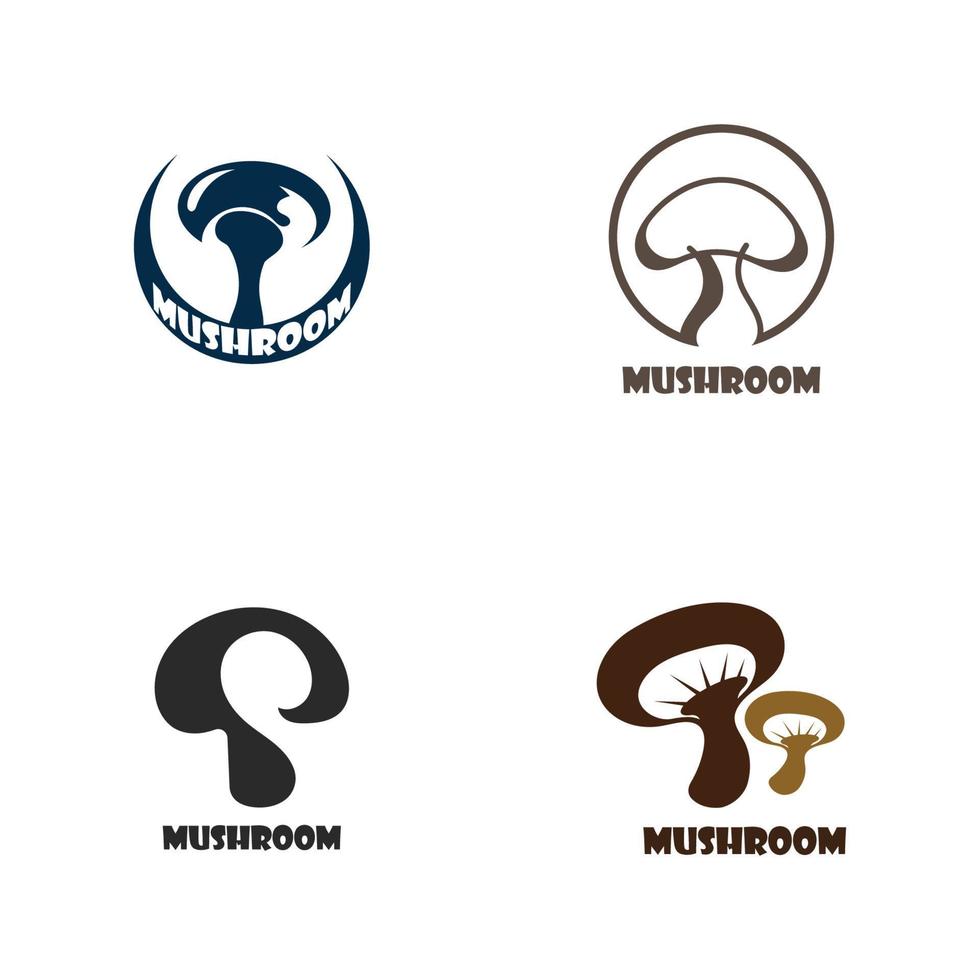 Mushroom logo modern and simple stamp style. Nature or food vector