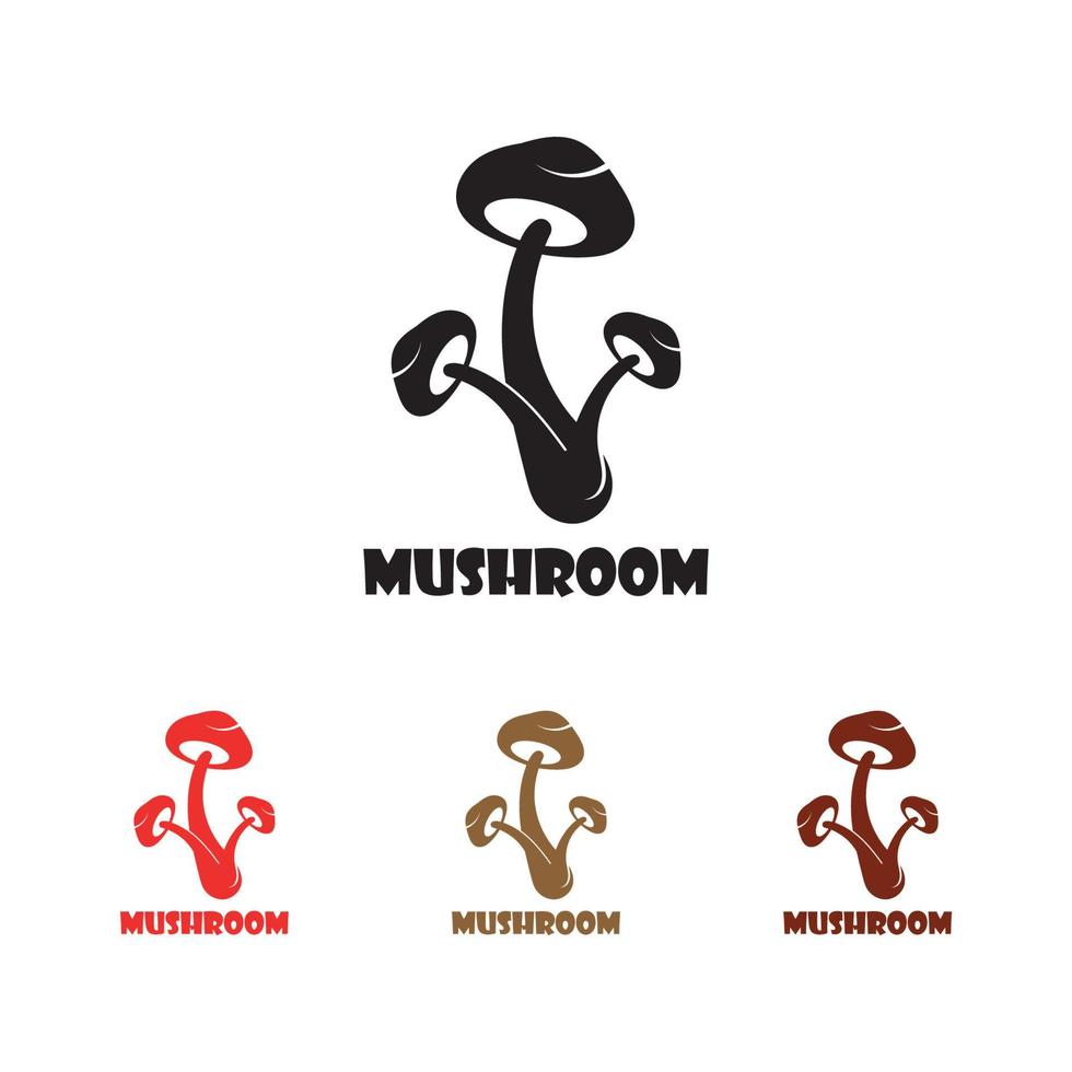 Mushroom logo modern and simple stamp style. Nature or food vector