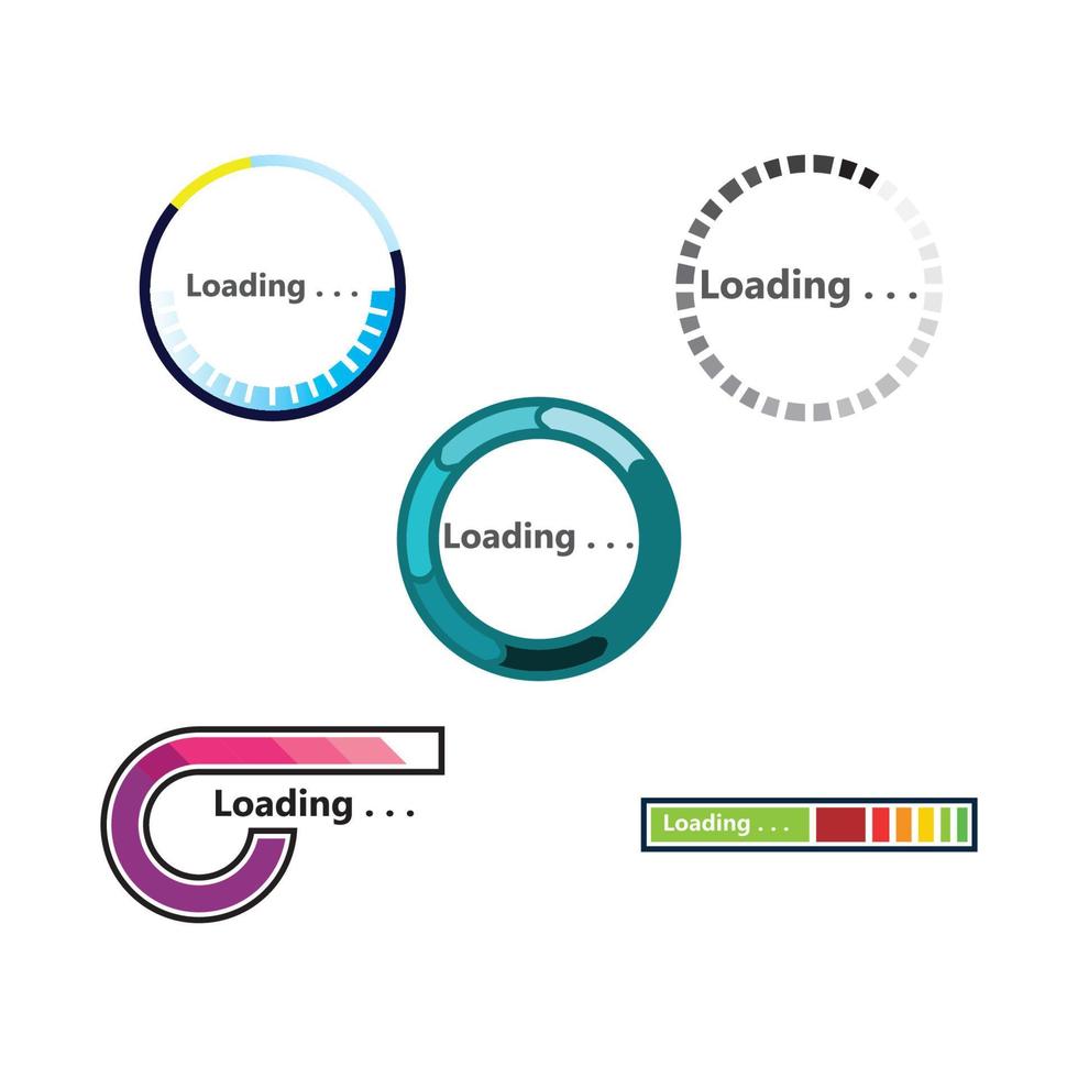 striped loading circle flat style icon design, Progress upload interface vector