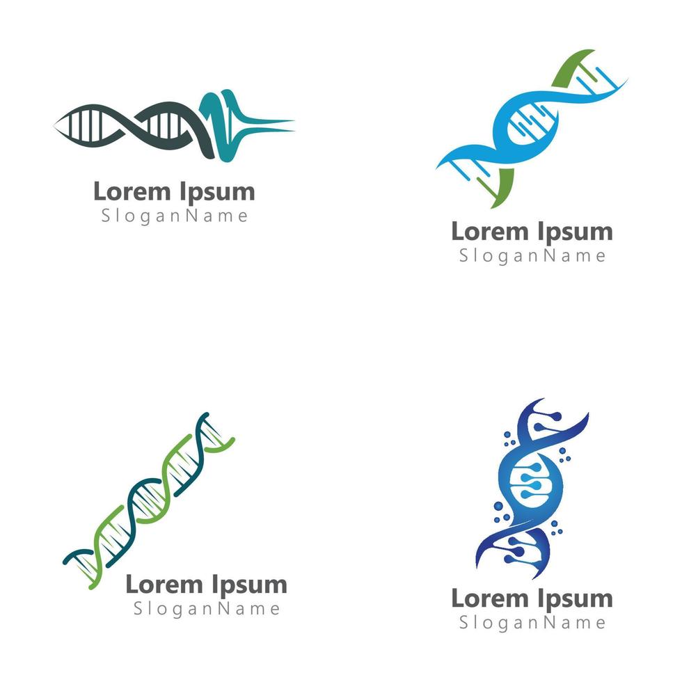 DNA Helix icon logo template human genetic vector Simple vector