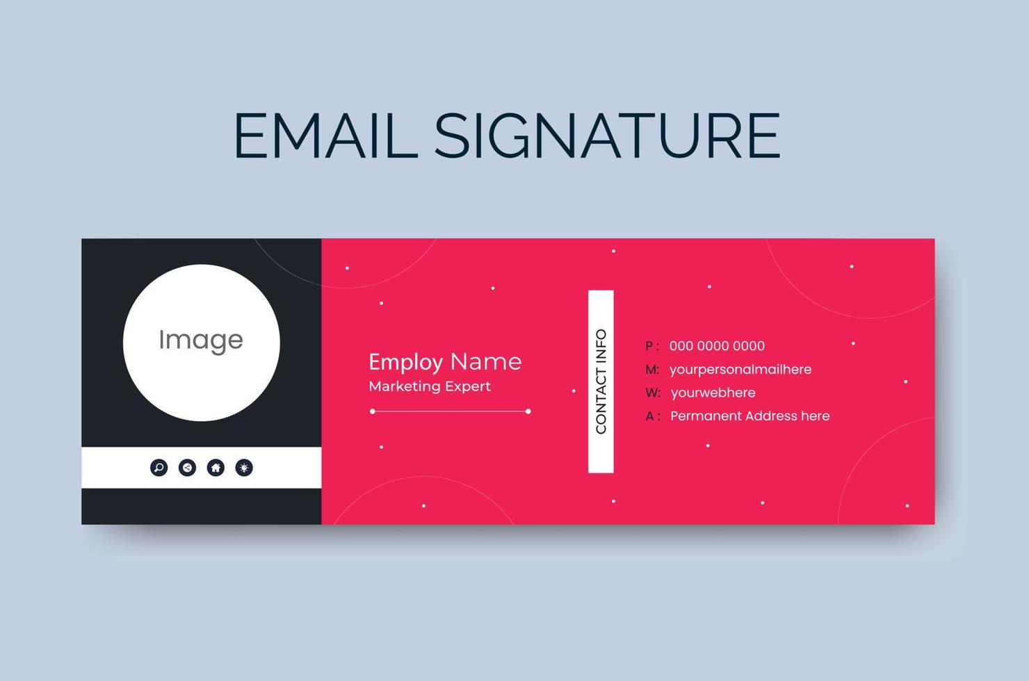 Professional Email Signature Template Design, Modern email signature template,Clean and modern email signature template, vector