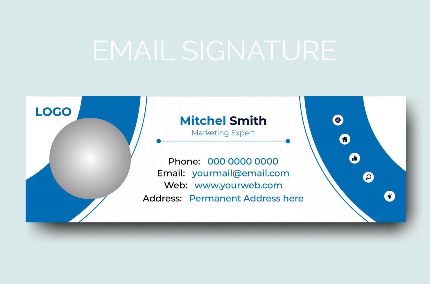 Professional Email Signature Template Design, Modern email signature template, vector