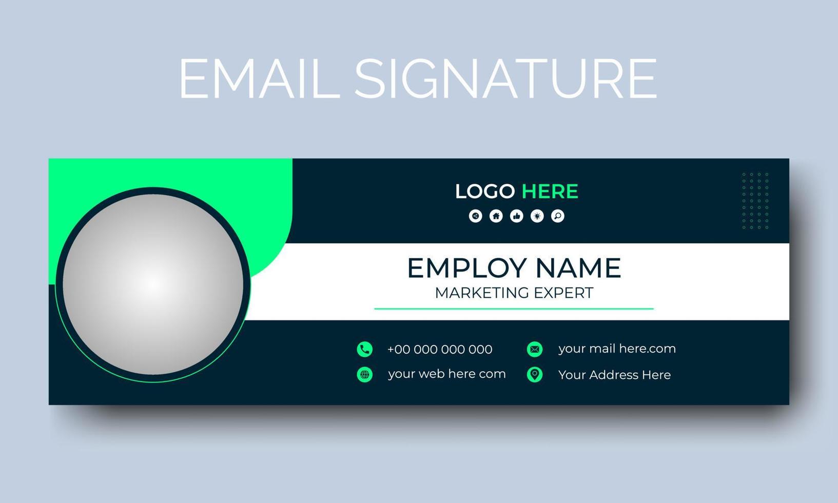 Professional Email Signature Template Design, Modern email signature template,Clean and modern email signature template, vector