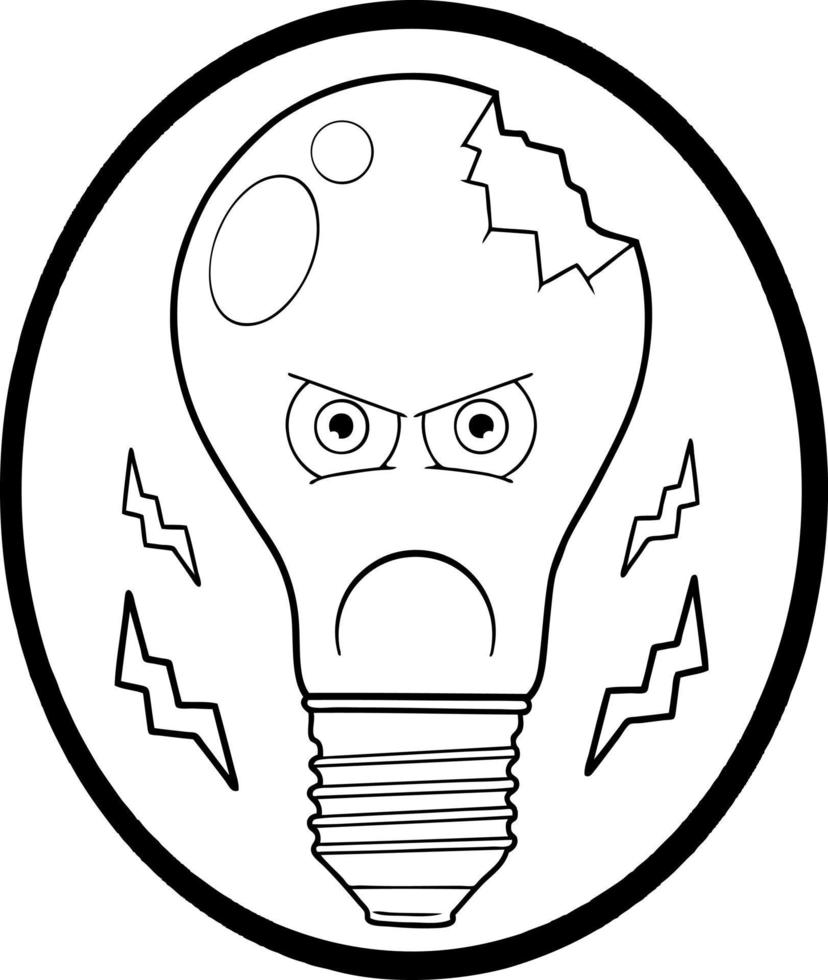 funny cartoon light bulb vector