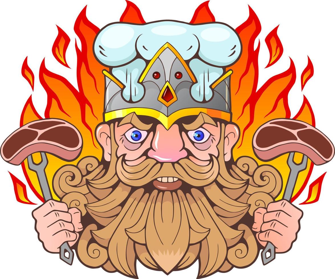 funny barbeque king vector