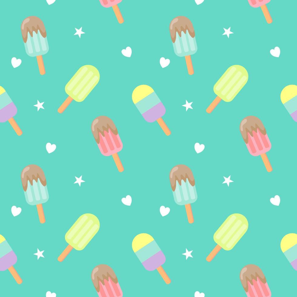 Ice cream seamless pattern vector illustration