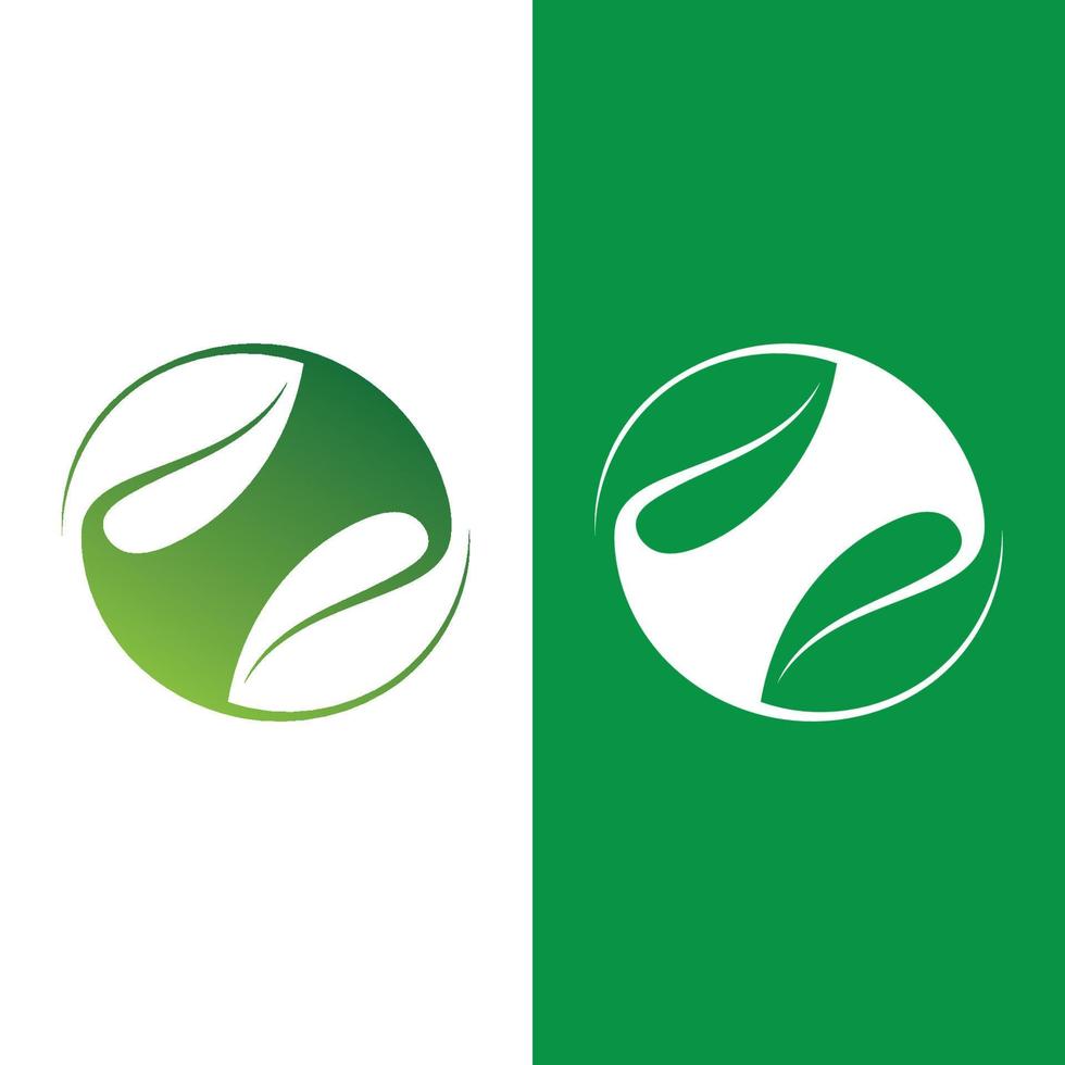 Logos of green tree leaf ecology vector