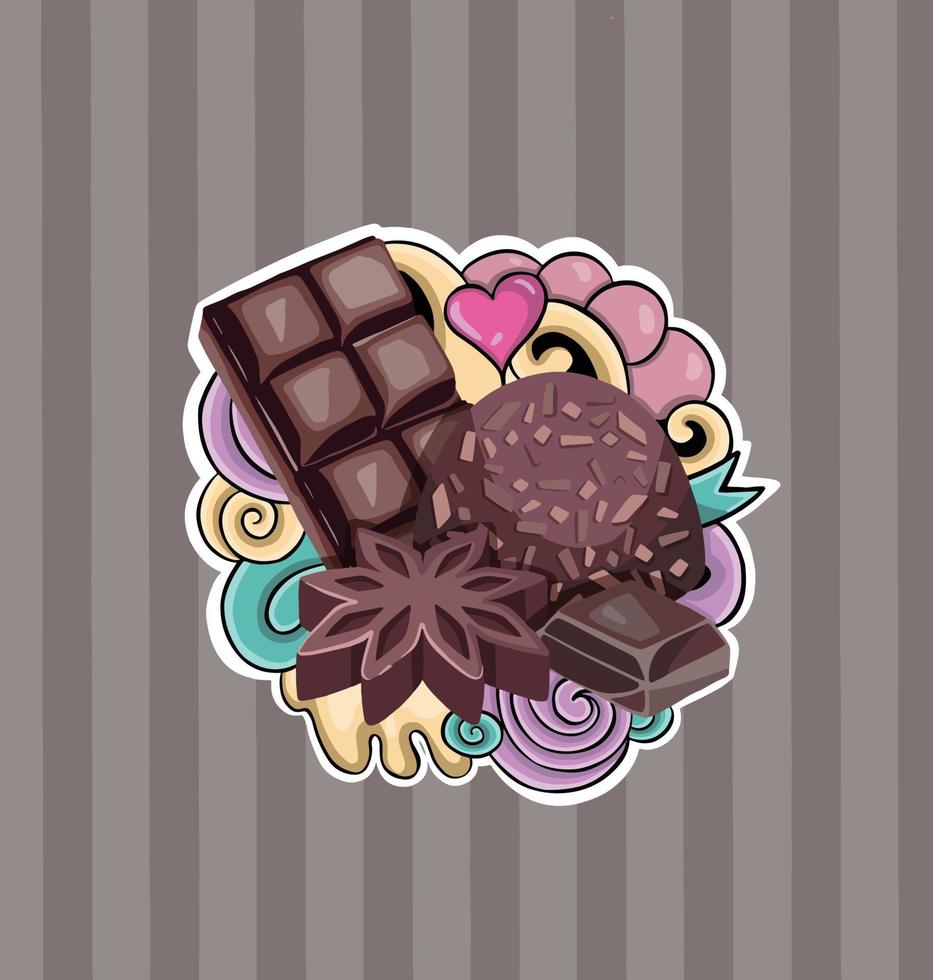 vertical chocolate background for text with heart. vector