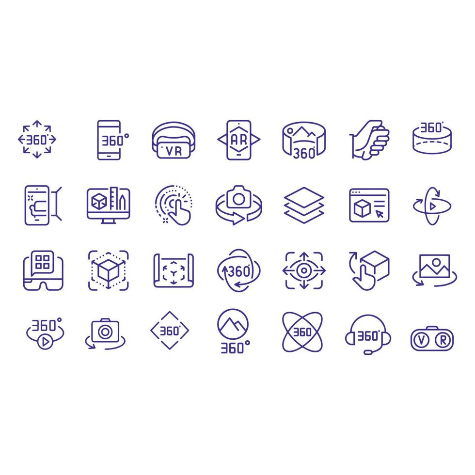 Virtual reality icons set vector design