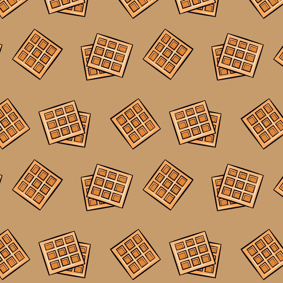 Waffle seamless pattern. Vector sweets illustration. Bakery wallpaper ...