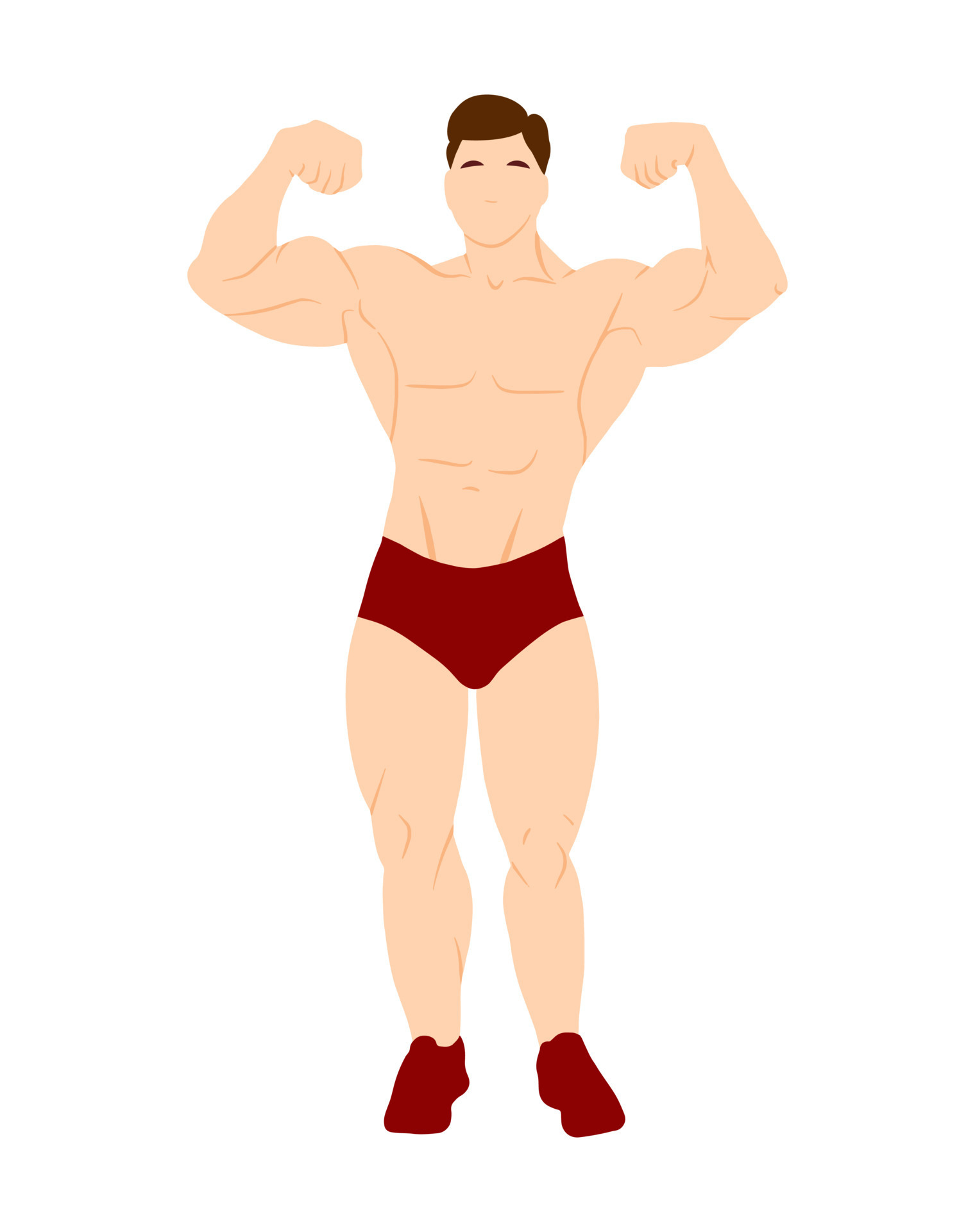 Young man bodybuilder character isolated on white background. Bodybuilding  concept vector illustration in flat style. Cartoon full high body with  muscles. Healthy sportive lifestyle 9157738 Vector Art at Vecteezy