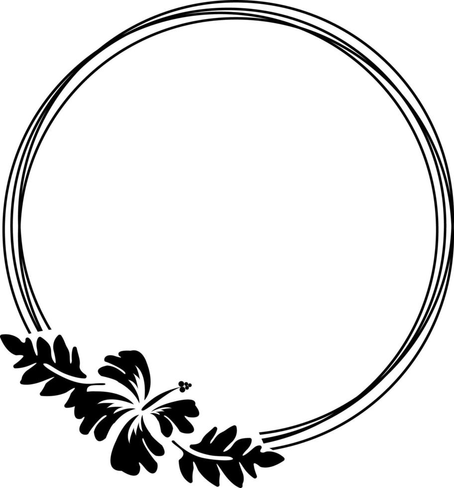 Tropical frame. Summer frame. monogram frame,tropical, hibiscus, hawaii vector
