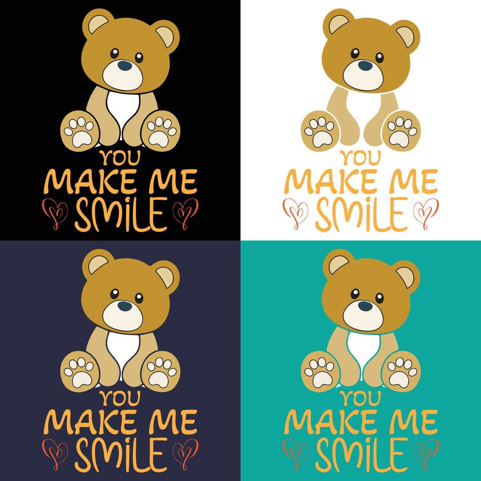 Teddy Bear T Shirt Design Template vector