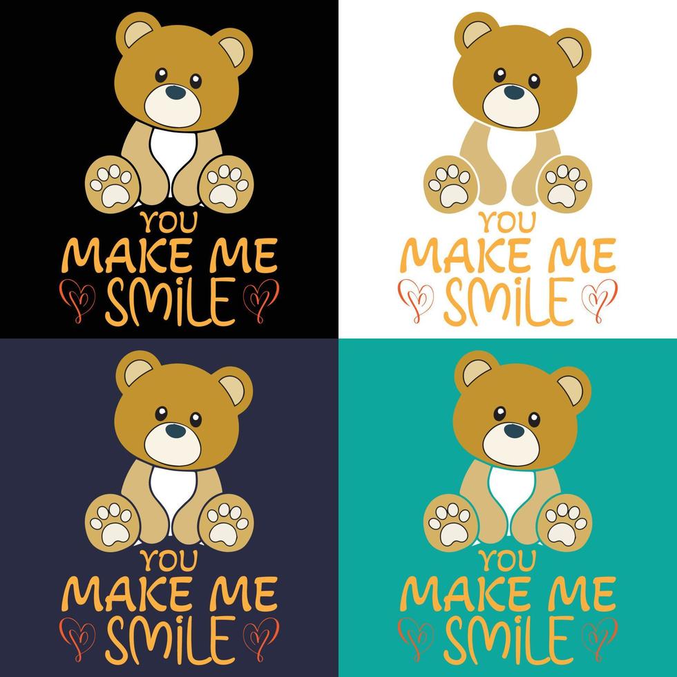 plantilla de diseño de camiseta de oso de peluche vector