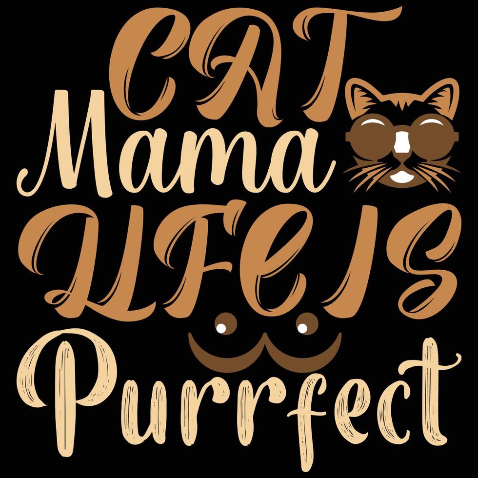 Cat Mama Lover T Shirt Design Fully Print Ready vector