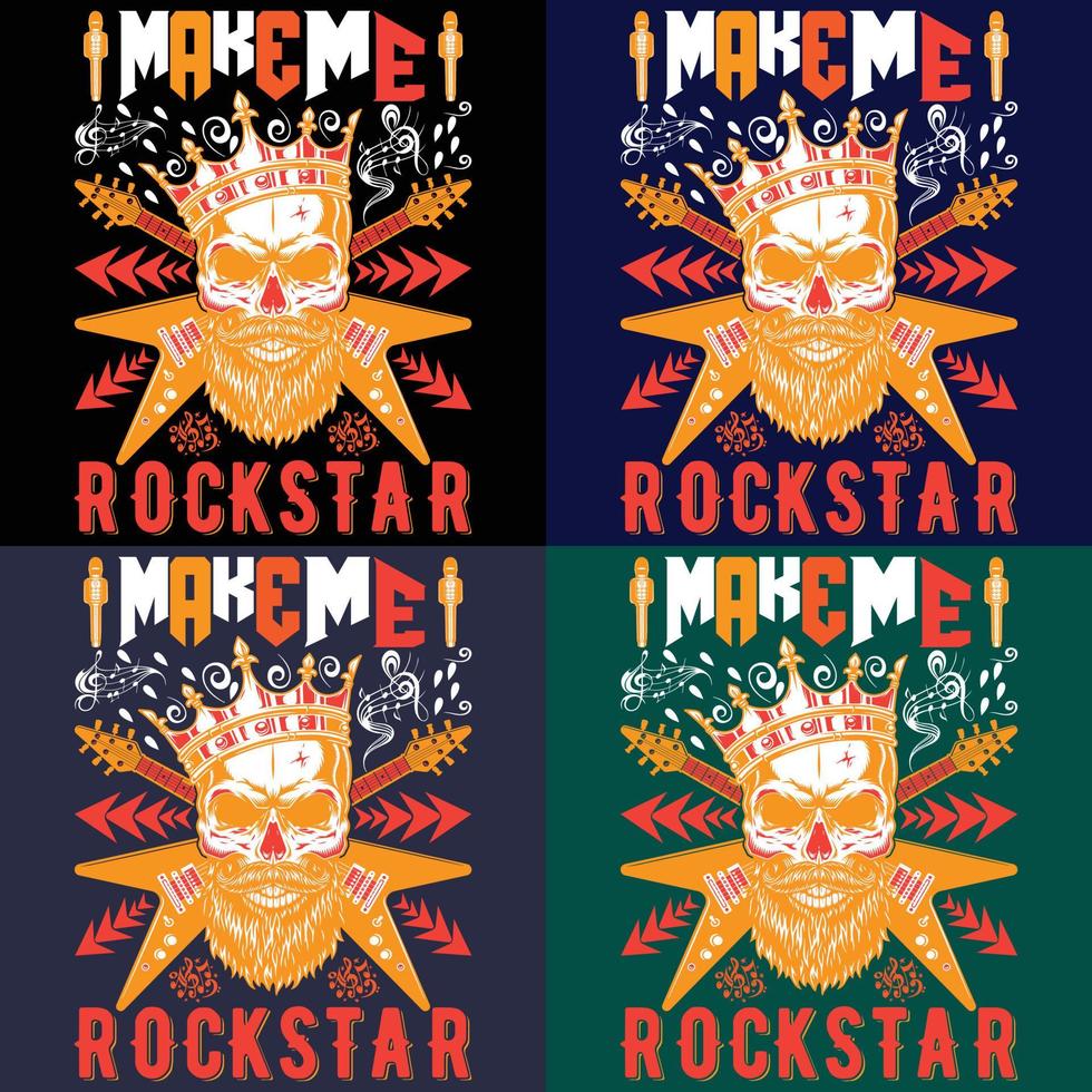 Hazme una camiseta de estrella de rock vector