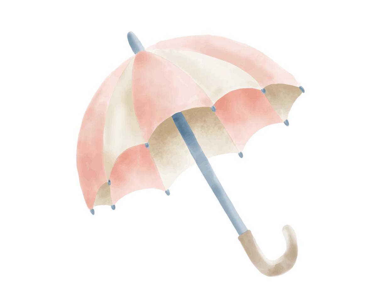 Watercolor hand painted Umbrella. Rain protection. Simple vector drawing