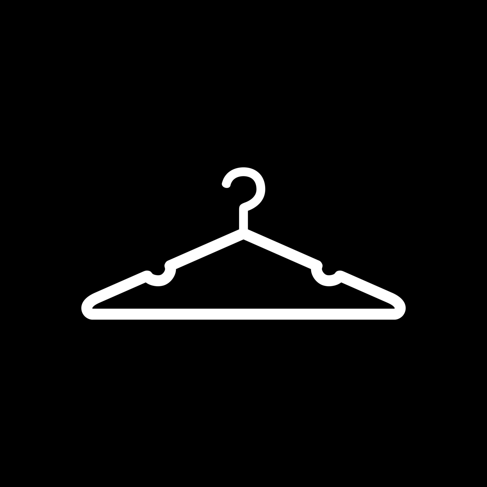 Hangers. Hanger T-shirt icon. Hangers vector isolated on black ...