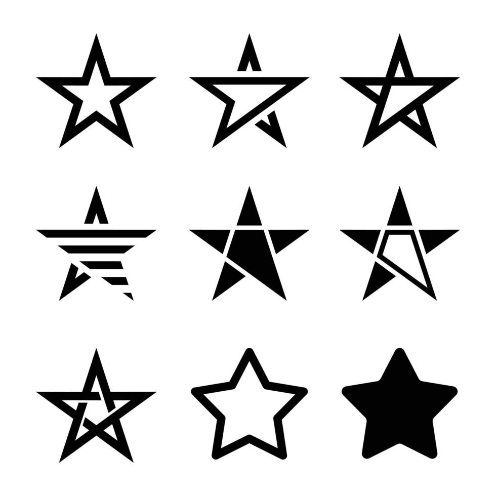 estrellas. conjunto de icono de estrella aislado. vector de icono de estrella vector. signo simple de icono de estrella. colección de vectores de estrellas.