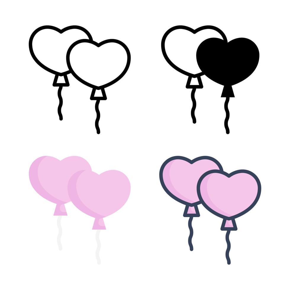 colección de estilo de conjunto de iconos de globos vector